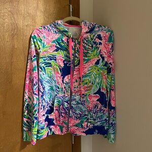 Lilly Pulitzer Velour Zip Up Sweatshirt